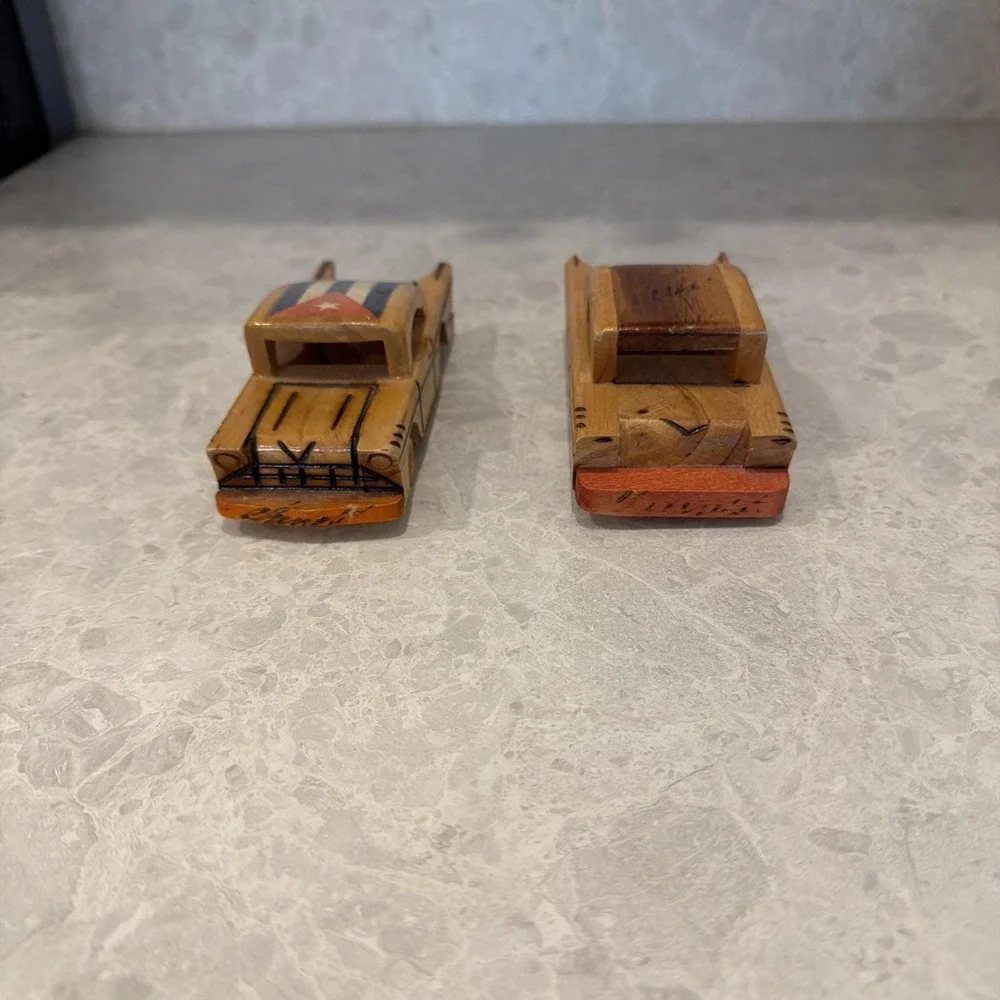 Handcrafted Vintage Cuban Souvenir Wooden Cars